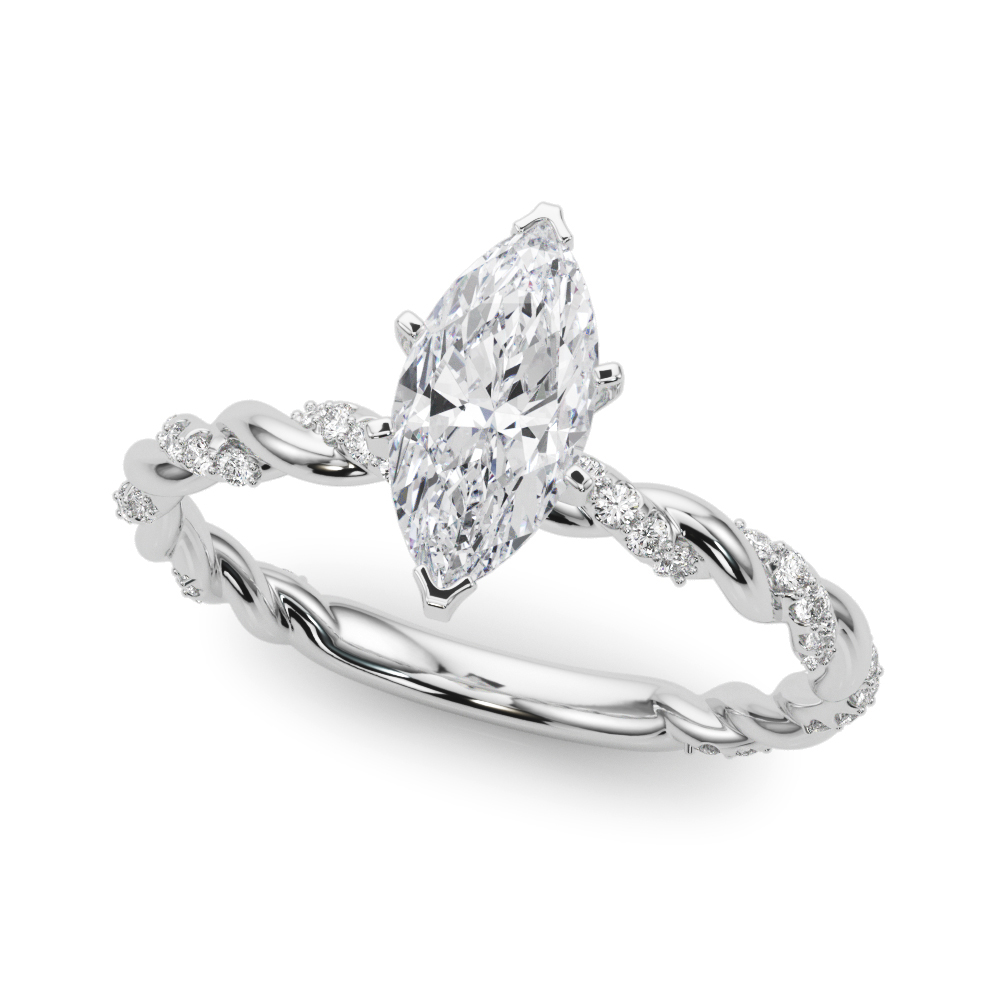 Zade Natural Diamond 6 Prong Setting Side Stone Engagement Ring