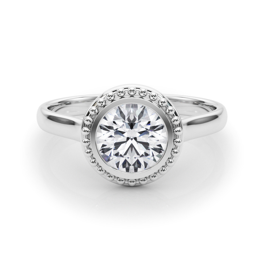 0.2 Ct Lab-Created Diamond Round Cut Noelle  Classic Solitaire Engagement Rings in Silver 925