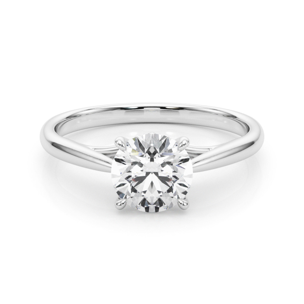 0.1 Ct Lab-Created Diamond Round Cut Mylie  Classic Solitaire Engagement Rings in 14K White Gold