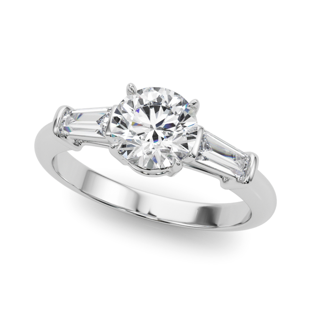 0.2 Ct Natural Diamond Round Cut Yanira  Trilogy Engagement Rings in Silver 925