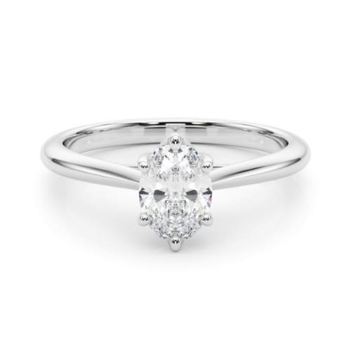 0.1 Ct Lab-Created Diamond Oval Cut Mariah  Classic Solitaire Engagement Rings in Silver 925