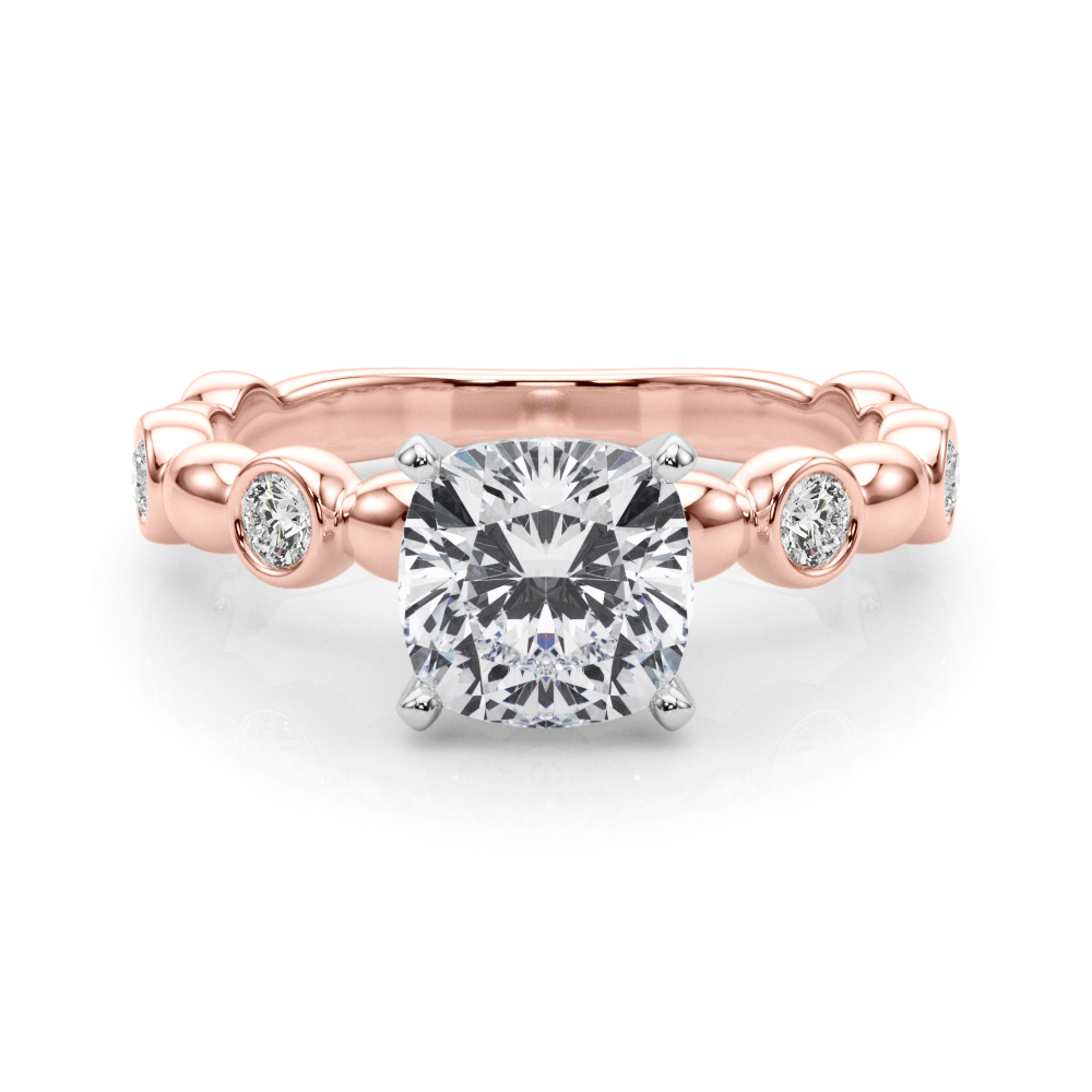 0.2 Ct Lab-Created Diamond Cushion Cut Esther  Halo Engagement Rings in Silver 925