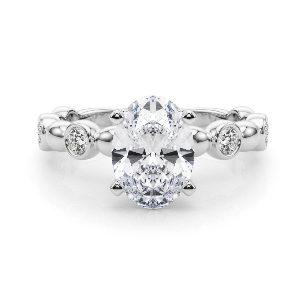 0.2 Ct Lab-Created Diamond Oval Cut Esther  Halo Engagement Rings in Silver 925