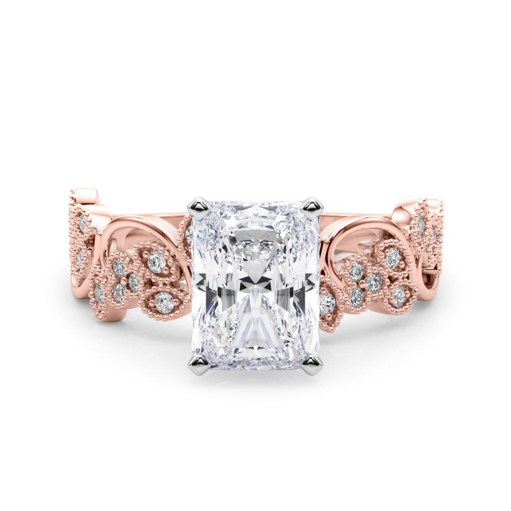 SunshineDiamonds Side Stone Engagement Rings in 9K Rose Gold and 1.00 Carat Natural Diamond