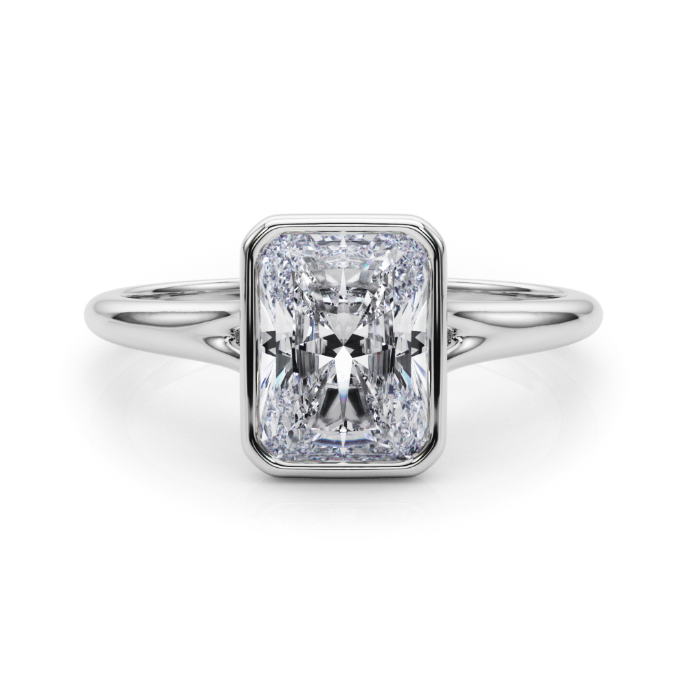 1.75 Ct Lab-Created Radiant Cut Serlin  Solitaire Diamond Rings in Silver 925