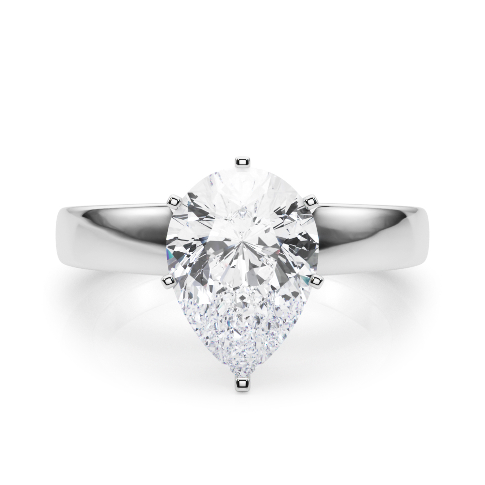 Claren Natural 6 Prong  Solitaire Diamond Ring