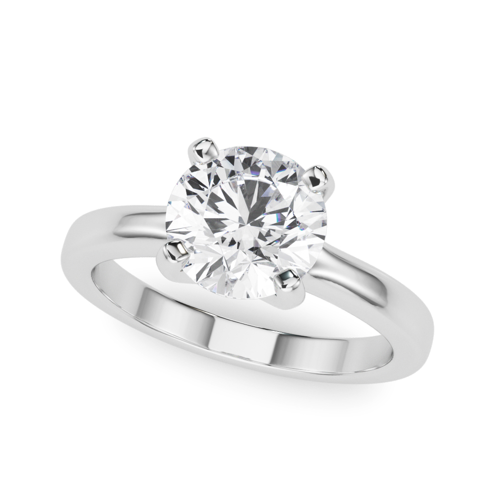 0.2 Ct Natural Round Cut Olivia  Solitaire Diamond Rings in Silver 925