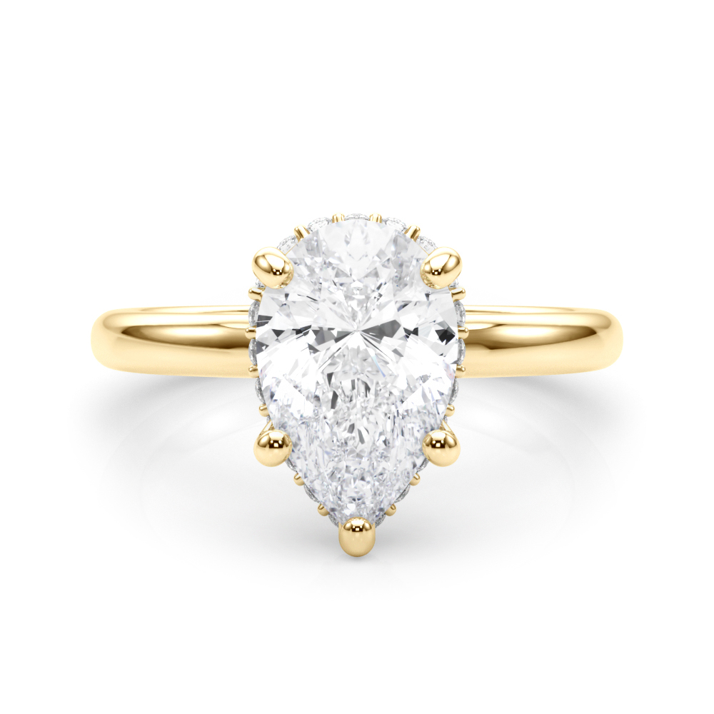 0.2 Ct Lab-Created Diamond Pear Cut Victorious  Halo Engagement Rings in Silver 925