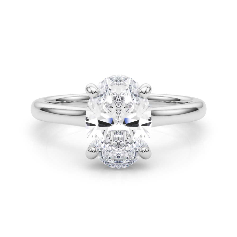 0.2 Ct Lab-Created Diamond Oval Cut Pauline  Halo Engagement Rings in Silver 925