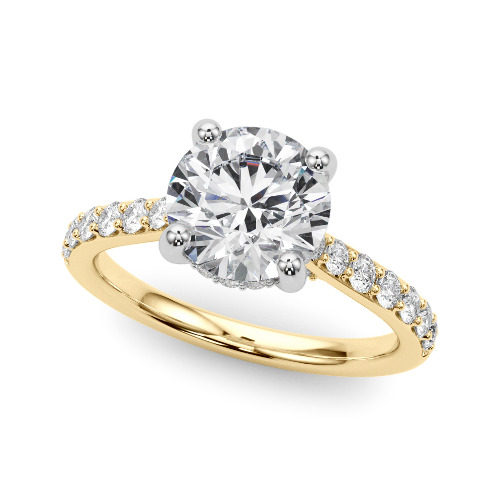0.2 Ct Natural Diamond Round Cut Yaren  Halo Engagement Rings in Silver 925