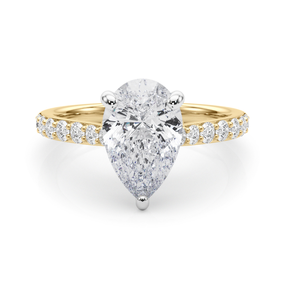 0.2 Ct Lab-Created Diamond Pear Cut Leena  Halo Engagement Rings in Silver 925