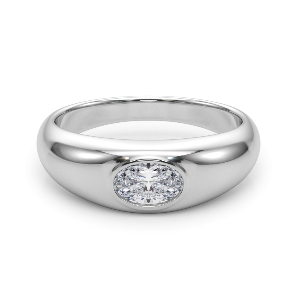 Creisal Natural Bezel Set Solitaire Diamond Ring