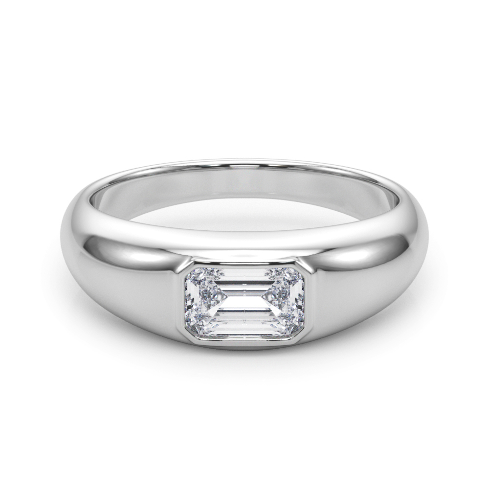 Creisal Natural Bezel Set Solitaire Diamond Ring