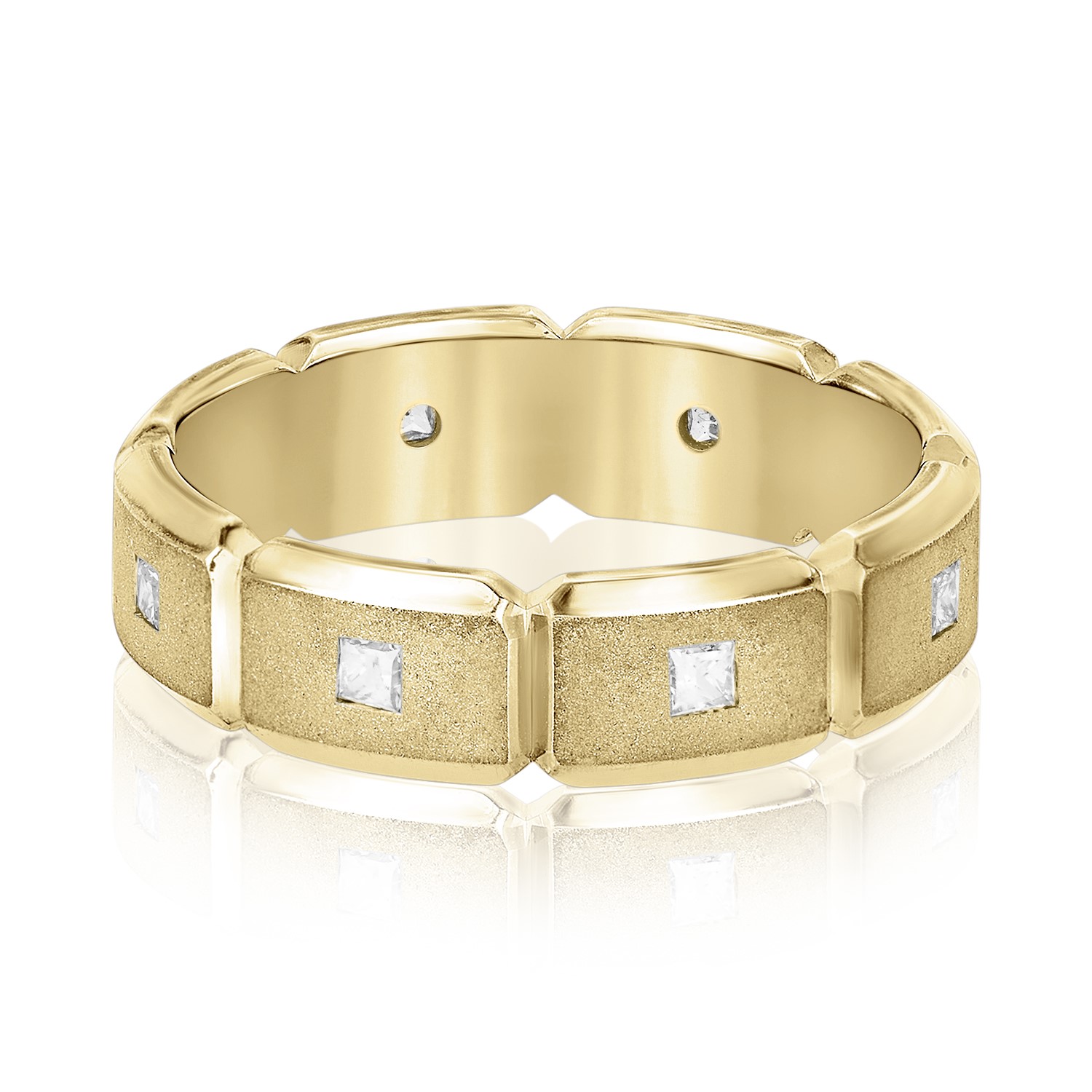 Sreas Natural Diamond Flush Set Wedding Ring