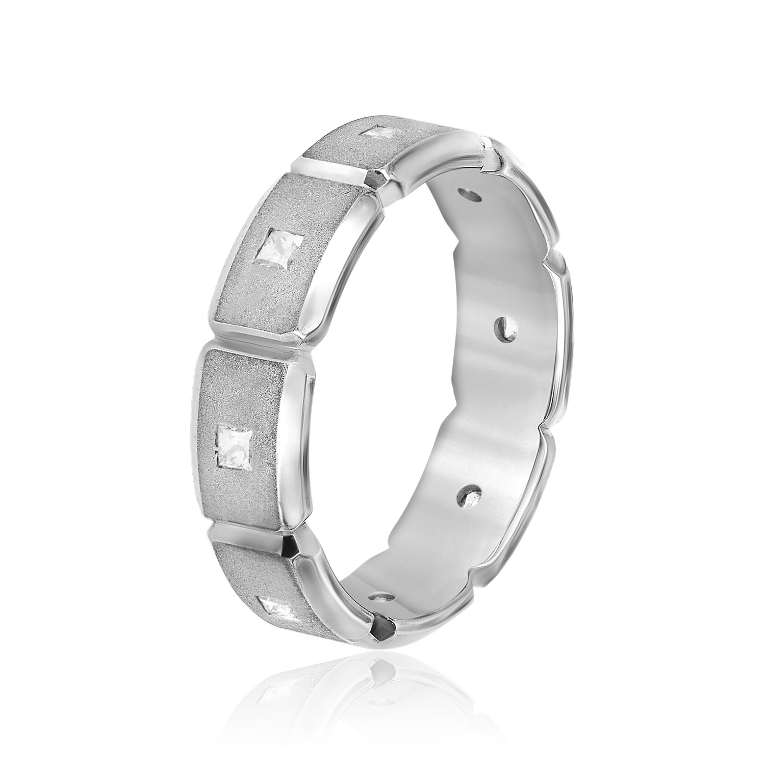 0.5 Ct Lab Grown Diamond Princess Cut Sreas  Women's Wedding Rings in Silver 925