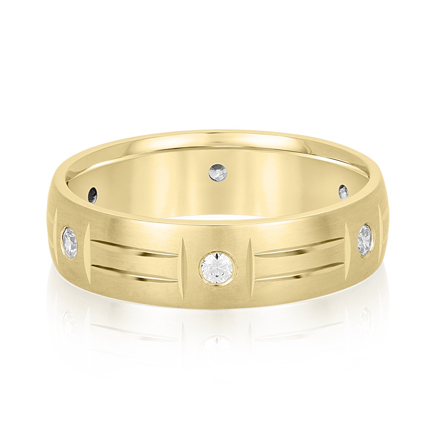 Nirosa Lab Grown Diamond Rose Gold Flush Set Women's Wedding Ring