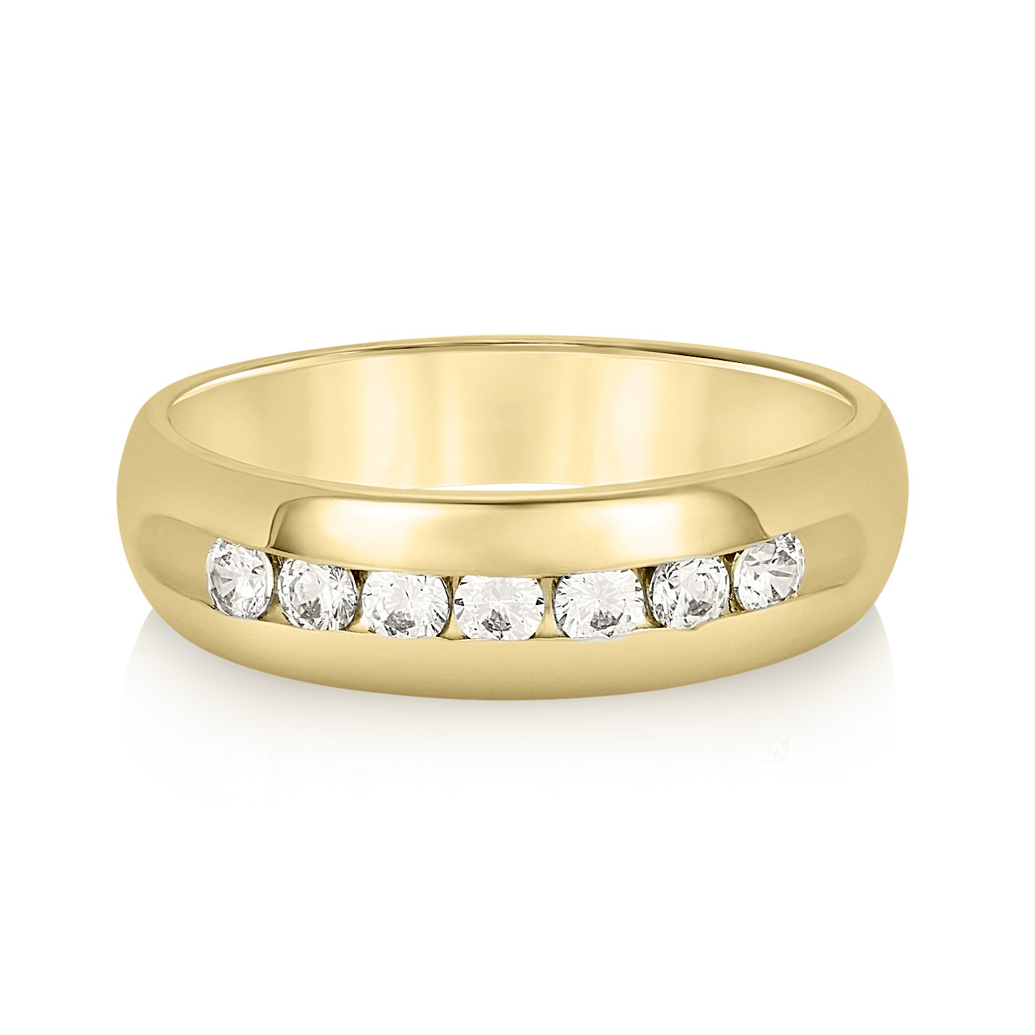 Alica Lab Grown Diamond Yellow Gold Channel Set Women's Wedding Ring