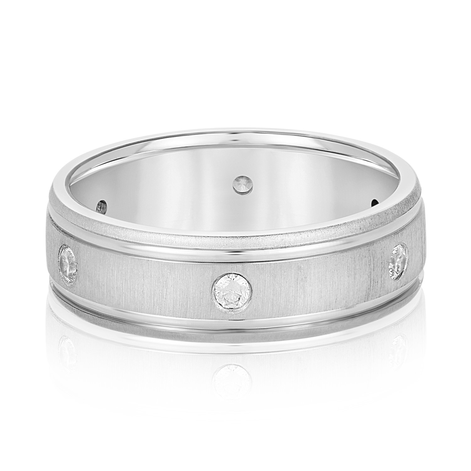 0.5 Ct Lab Grown Diamond Round Cut Niralini  Women's Wedding Rings in Silver 925