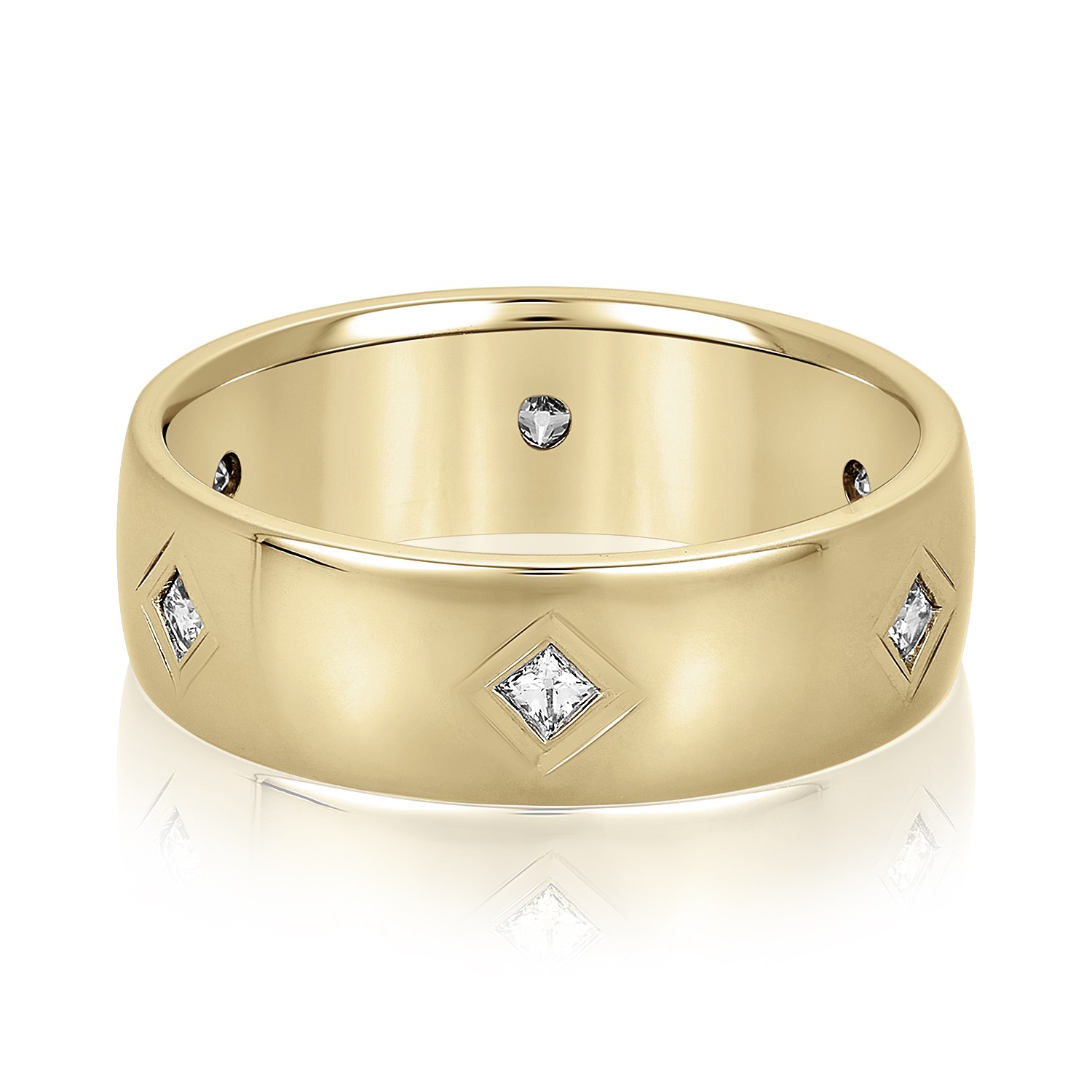 Niroshli Lab Grown Diamond Yellow Gold Flush Set Women's Wedding Ring