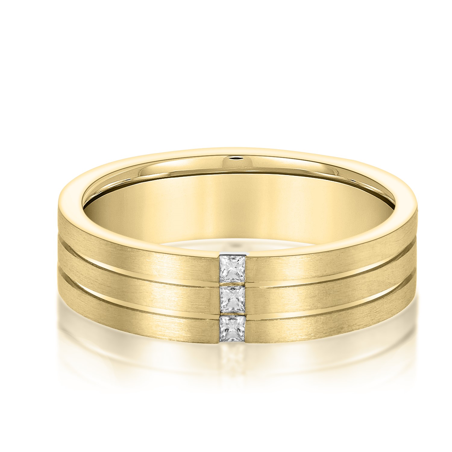 Niroslin Lab Grown Diamond Yellow Gold Channel Set Women's Wedding Ring