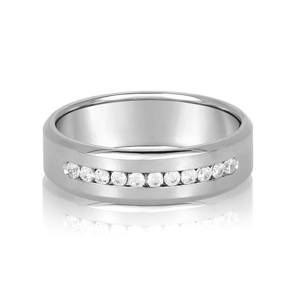 Medolias Natural Diamond Channel Set Wedding Ring