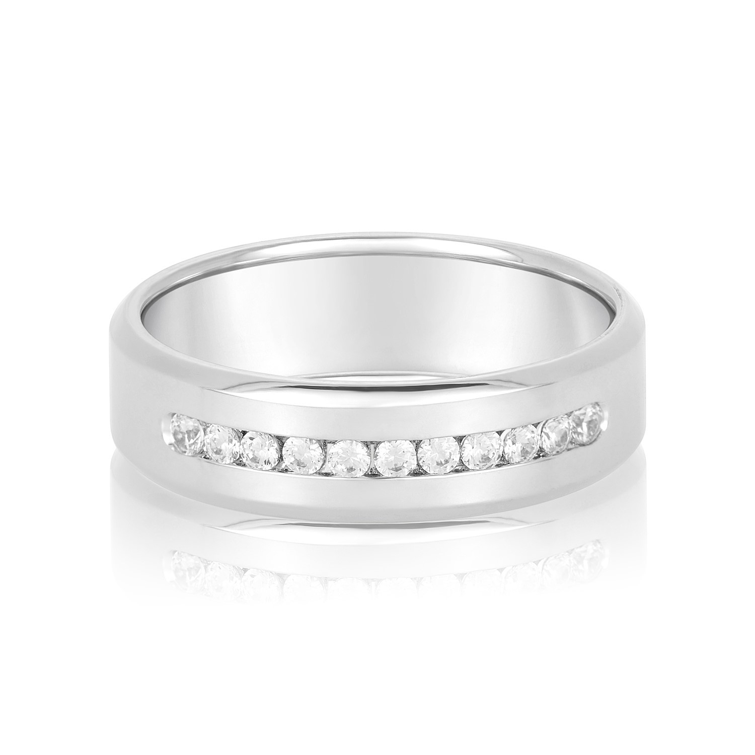 Medolias Lab Grown Diamond Channel Set Women's Wedding Ring