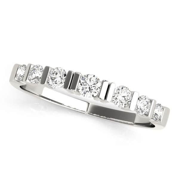 0.33 Ct Lab-Created Round Cut  7 Stone Diamond Ring in 9K White Gold
