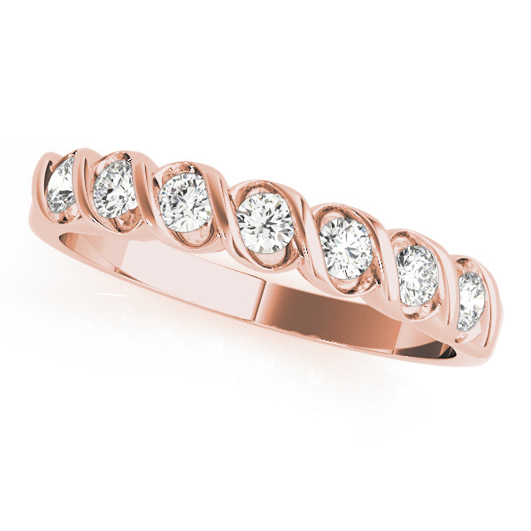 0.25 Ct Lab-Created Round Cut  7 Stone Ring Diamond Rings in 9K White Gold