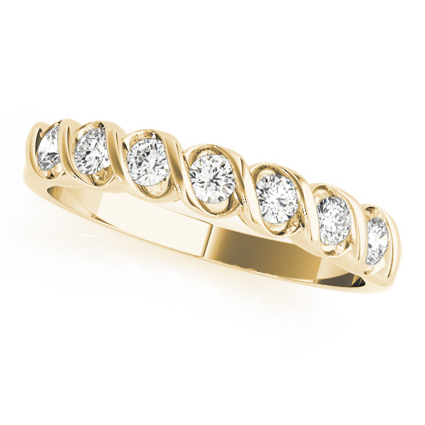0.25 Ct Lab-Created Round Cut  7 Stone Ring Diamond Rings in 9K White Gold