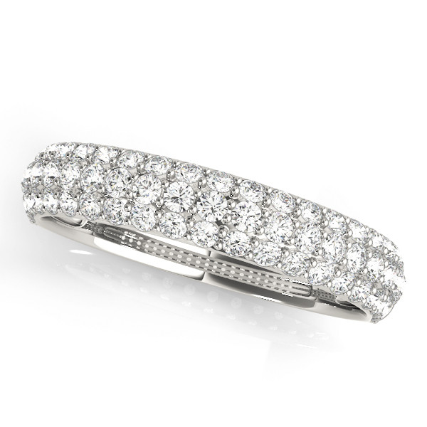 0.62 Ct Lab-Created Round Cut Fanta  Diamond Rings in 9K White Gold