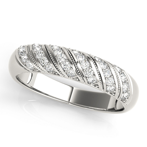 0.25 Ct Lab-Created Round Cut Anslee  Diamond Rings in 9K White Gold