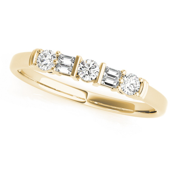 Maevery Natural Diamond Bar And Prong Set  Wedding Ring