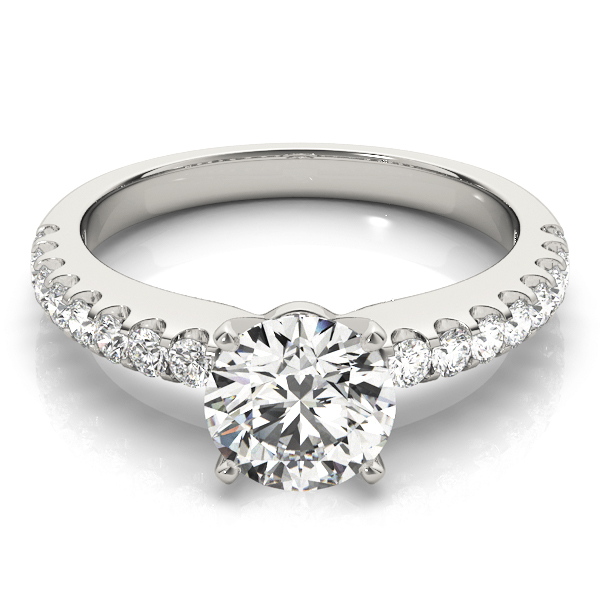 0.2 Ct Lab-Created Diamond Round Cut Sharron  Side Stone Engagement Rings in Silver 925