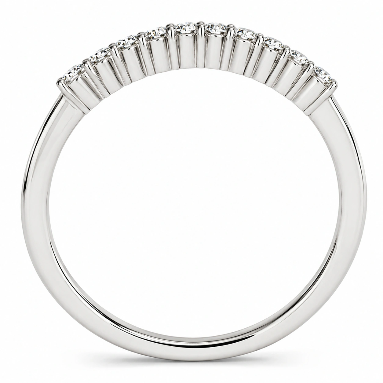 Half Eternity Diamond Ring Side View
