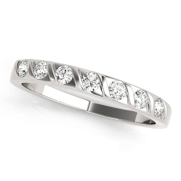 0.25 Ct Lab-Created Round Cut  7 Stone Ring Diamond Rings in 9K White Gold