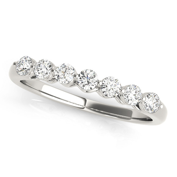 0.35 Ct Lab-Created Round Cut Scarlette 7 Stone Ring Diamond Rings in 9K White Gold