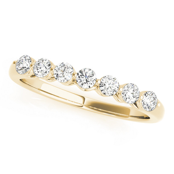 0.35 Ct Lab-Created Round Cut Scarlette 7 Stone Ring Diamond Rings in 9K White Gold