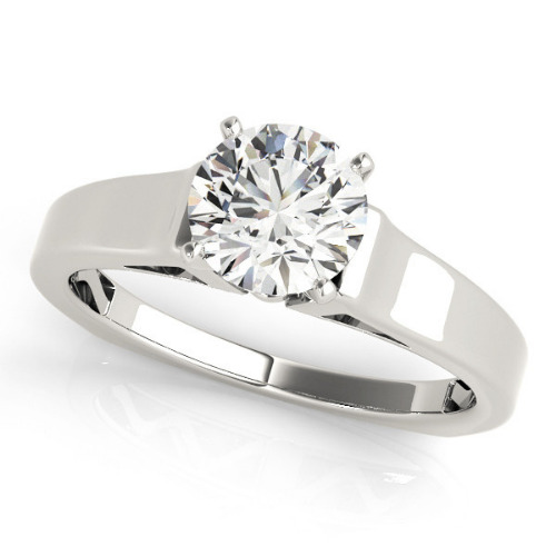 0.2 Ct Natural Round Cut Nolene  Solitaire Diamond Rings in Silver 925