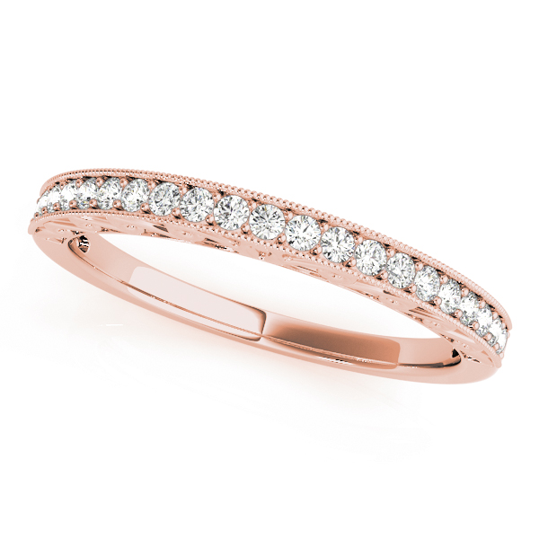 Seonus Lab Grown Rose Gold Milgrain set  Diamond Ring