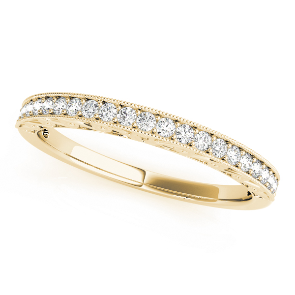 Seonus Lab Grown Yellow Gold Milgrain set  Diamond Ring