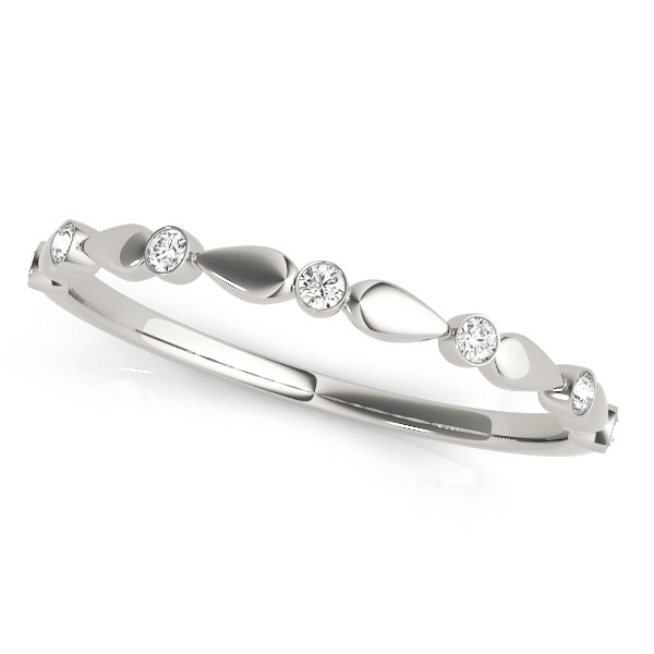 0.06 Ct Lab-Created Round Cut  7 Stone Ring Diamond Rings in 9K White Gold