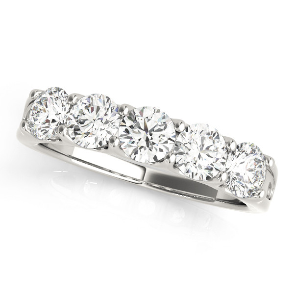 1.25 Ct Lab-Created Round Cut Simone  5 Stone Ring Diamond Rings in 9K White Gold