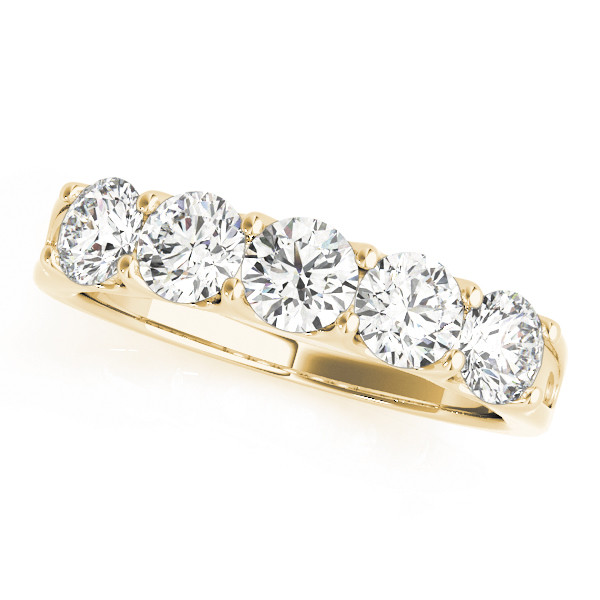 1.25 Ct Lab-Created Round Cut Simone  5 Stone Ring Diamond Rings in 9K White Gold