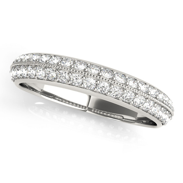 0.37 Ct Lab-Created Round Cut Jru  Diamond Rings in 9K White Gold