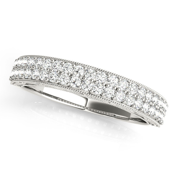0.42 Ct Lab Grown Round Cut Layni  Diamond Rings in 9K White Gold