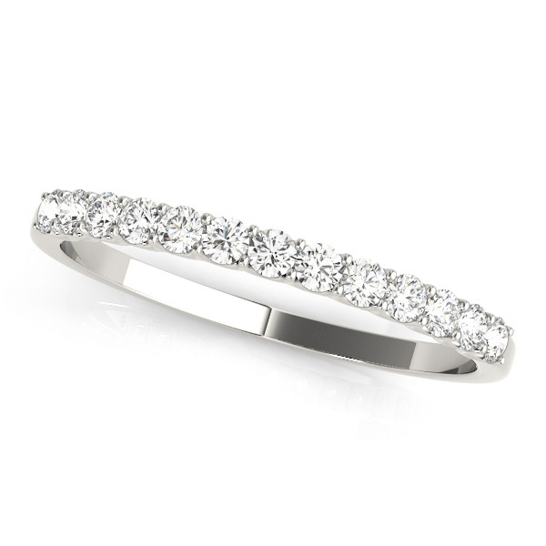 0.25 Ct Lab-Created Round Cut Nitya Half Eternity Diamond Rings in 9K White Gold