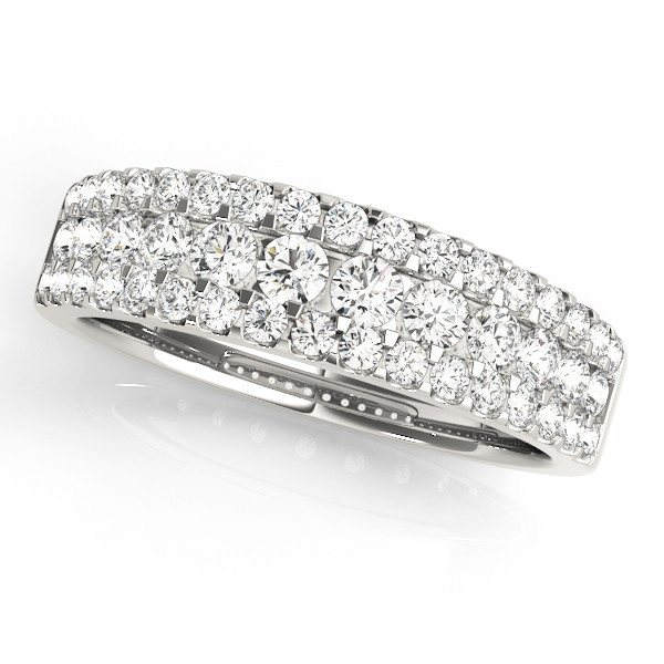 0.75 Ct Lab Grown Round Cut Henna  Diamond Rings in 9K White Gold