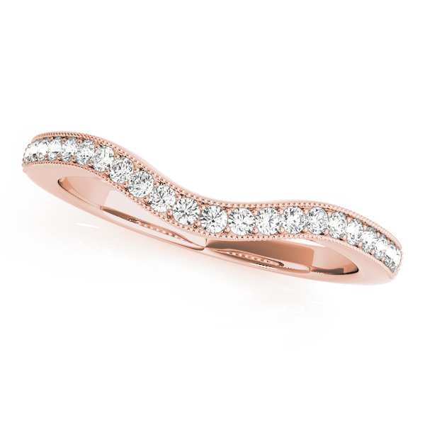 Elorin Lab Grown Diamond Rose Gold Shared Prong Set Shaped Women's Wedding Ring