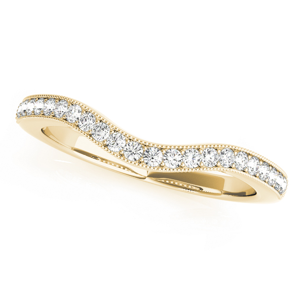 Elorin Lab Grown Diamond Yellow Gold Shared Prong Set Shaped Women's Wedding Ring