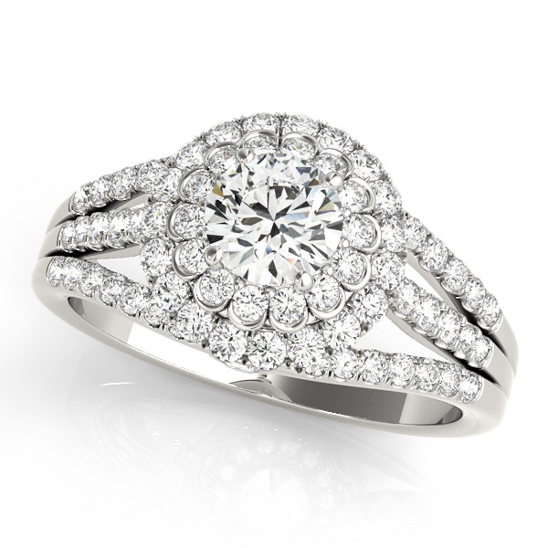 0.2 Ct Lab Grown Round Cut Kaoir Halo Diamond Rings in Silver 925